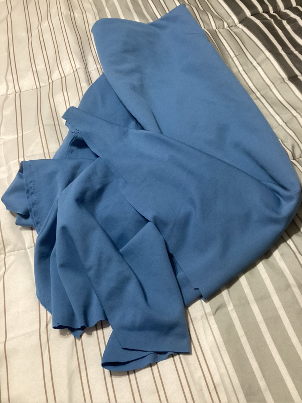 Blue Draped Fabric Piece double knit 56” by 70”